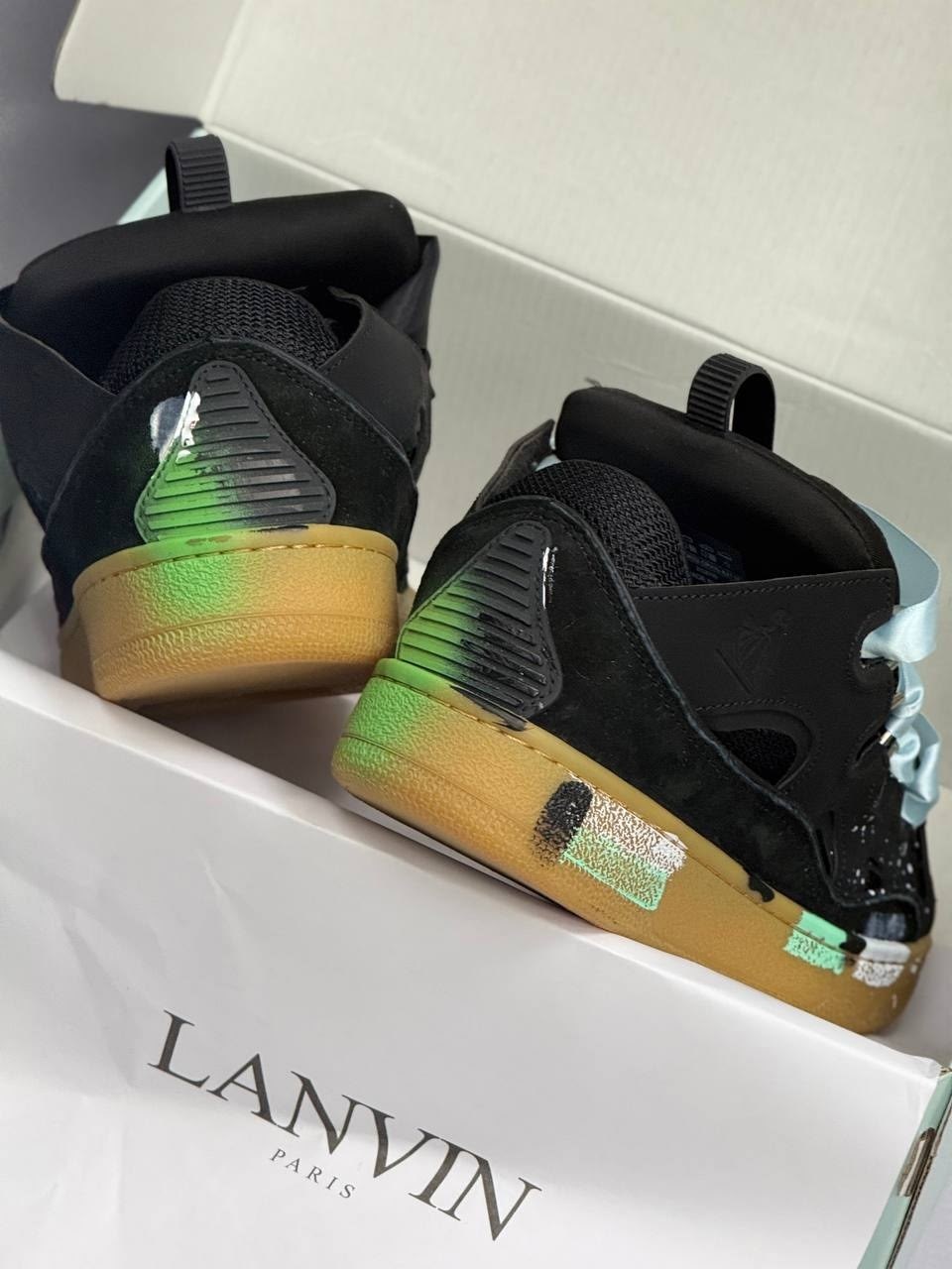 кроссовки lanvin leather curb gallery dept черный / мультиколор,кроссовки lanvin curb x gallery dept. leather sneakers,кроссовки lanvin,кроссовки,кроссовки lanvin gallery dept. x curb sneakers paint d