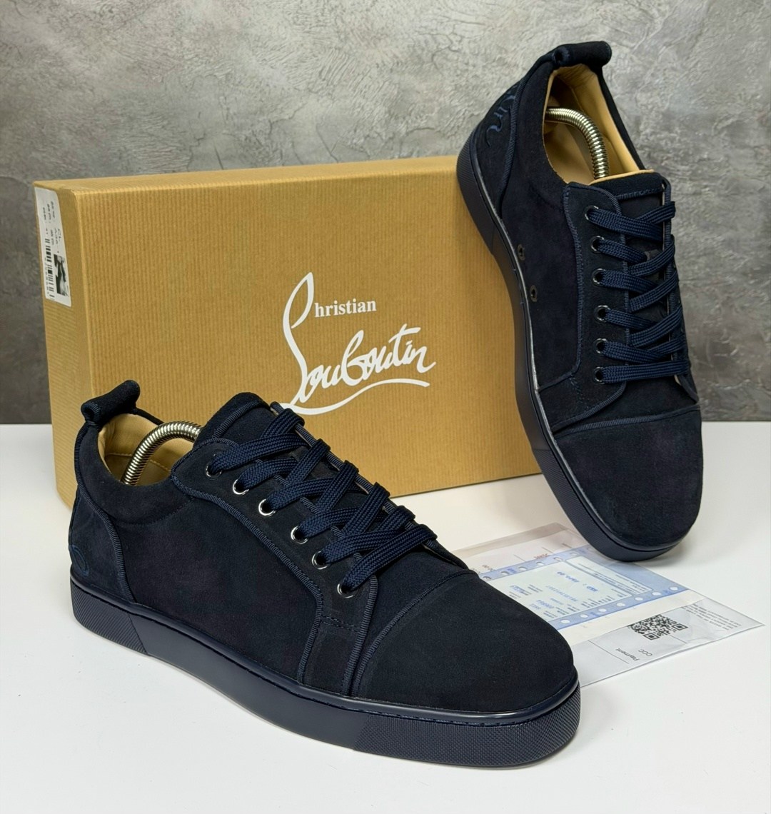 christian louboutin мужские кеды,кроссовки christian louboutin,christian louboutin кеды,кеды christian louboutin натуральная замша,christian louboutin темно-синие замшевые низкие кроссовки