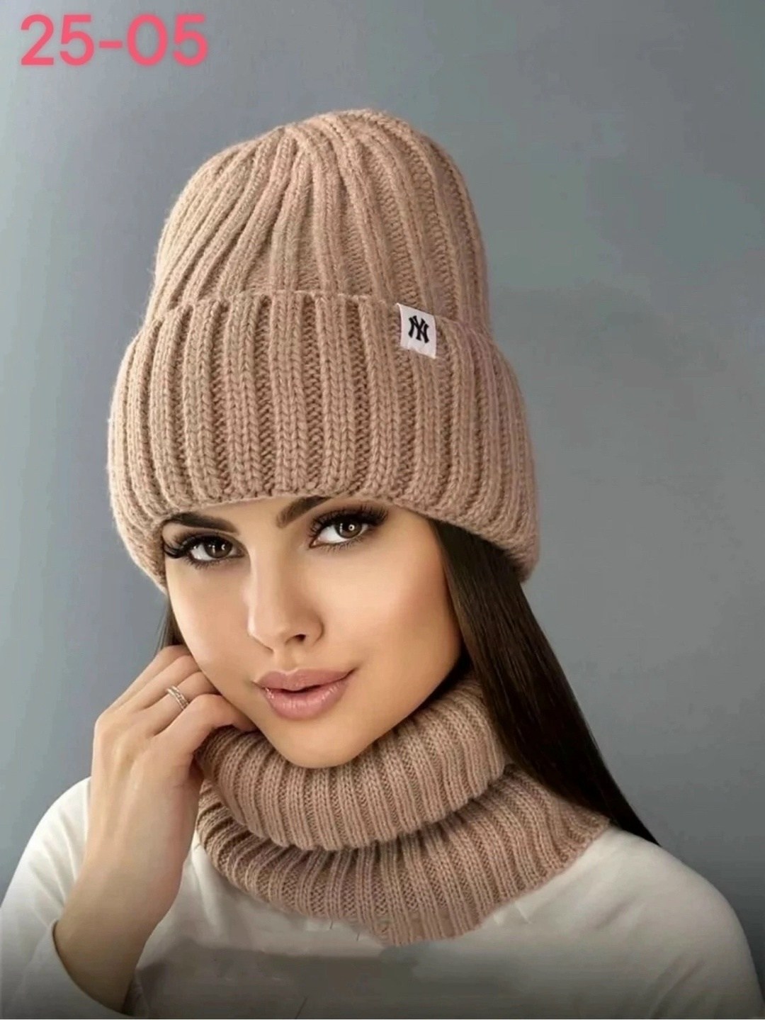 комплект зимний шапка и снуд hn fashions,женские зимние шапки,комплект шапка женская на флисе со снудом,комплект шапки,комплект шапка и снуд женская