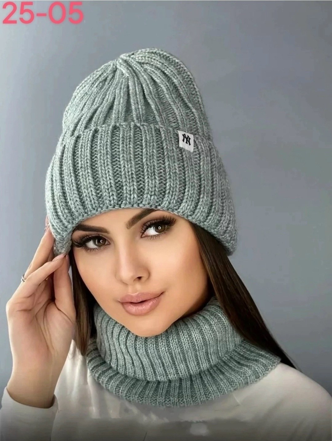 комплект зимний шапка и снуд hn fashions,женские зимние шапки,комплект шапка женская на флисе со снудом,комплект шапки,комплект шапка и снуд женская