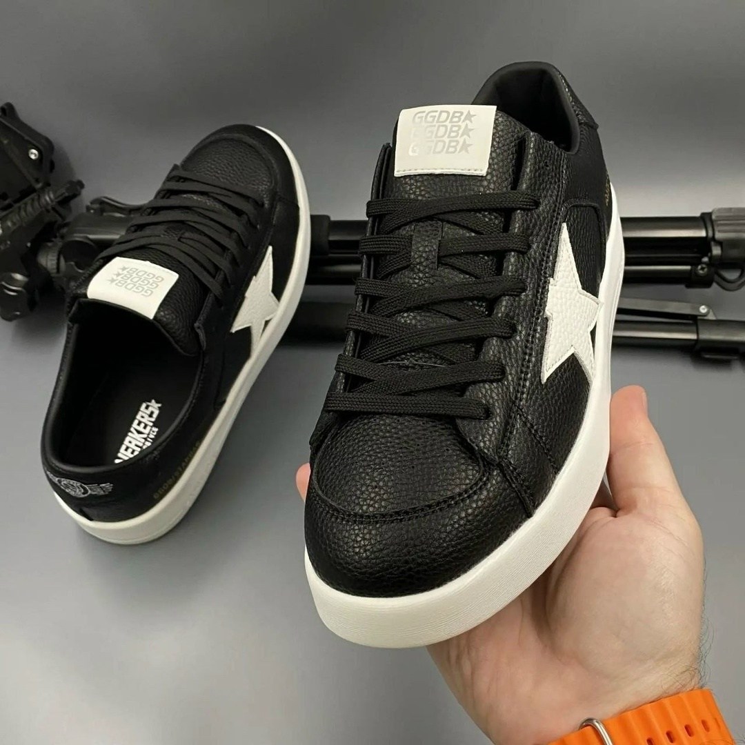 ,golden goose кеды hi star на платформе черный,черные кроссовки,кеды golden goose,кеды мужские