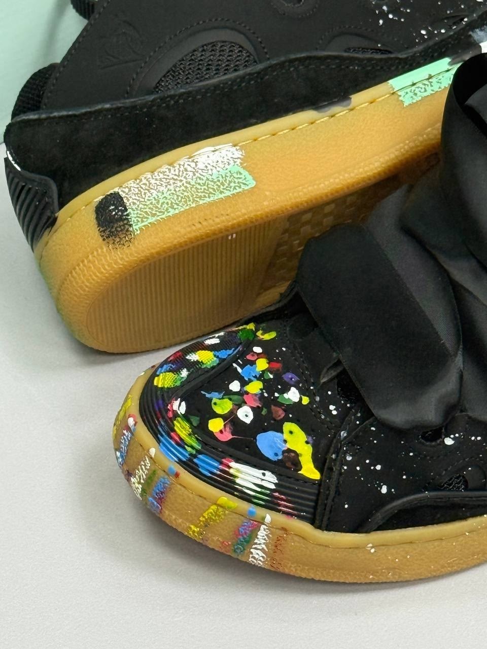 кроссовки lanvin leather curb gallery dept черный / мультиколор,кроссовки lanvin curb x gallery dept. leather sneakers,кроссовки lanvin,кроссовки,кроссовки lanvin gallery dept. x curb sneakers paint d