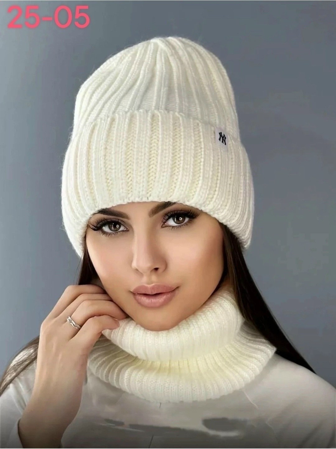 комплект зимний шапка и снуд hn fashions,женские зимние шапки,комплект шапка женская на флисе со снудом,комплект шапки,комплект шапка и снуд женская