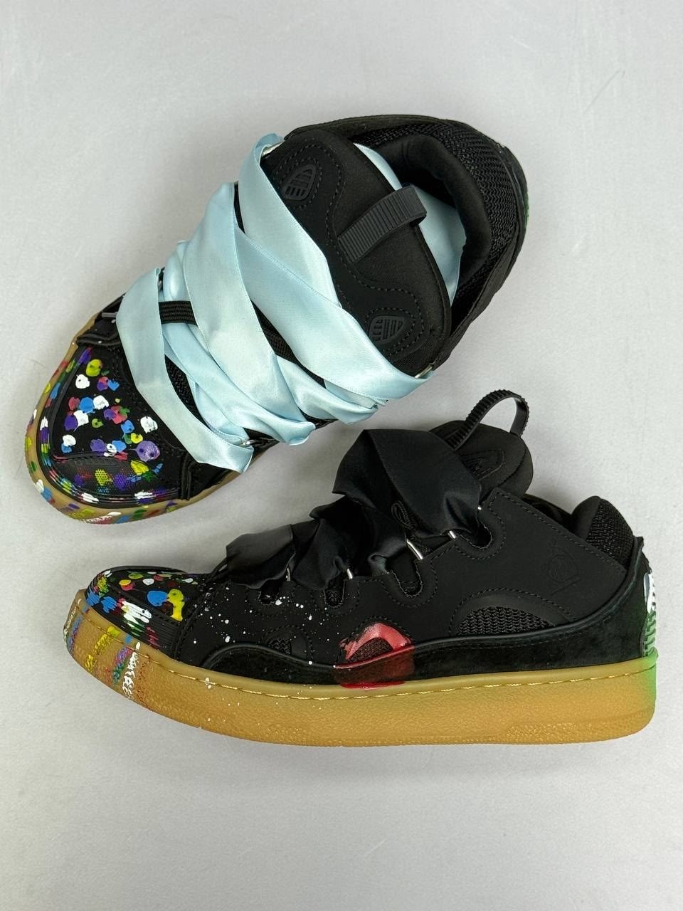 кроссовки lanvin leather curb gallery dept черный / мультиколор,кроссовки lanvin curb x gallery dept. leather sneakers,кроссовки lanvin,кроссовки,кроссовки lanvin gallery dept. x curb sneakers paint d