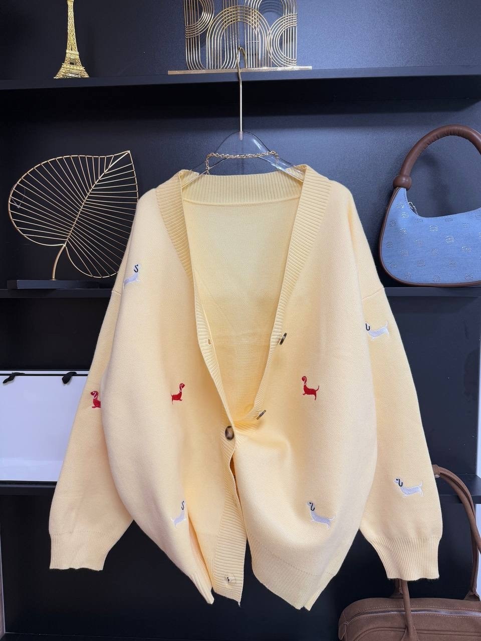 кардиган oversize,кардиган,трендовый кардиган с таксами,кардиган оверсайз с трендовой вышивкой,кардиган с таксами
