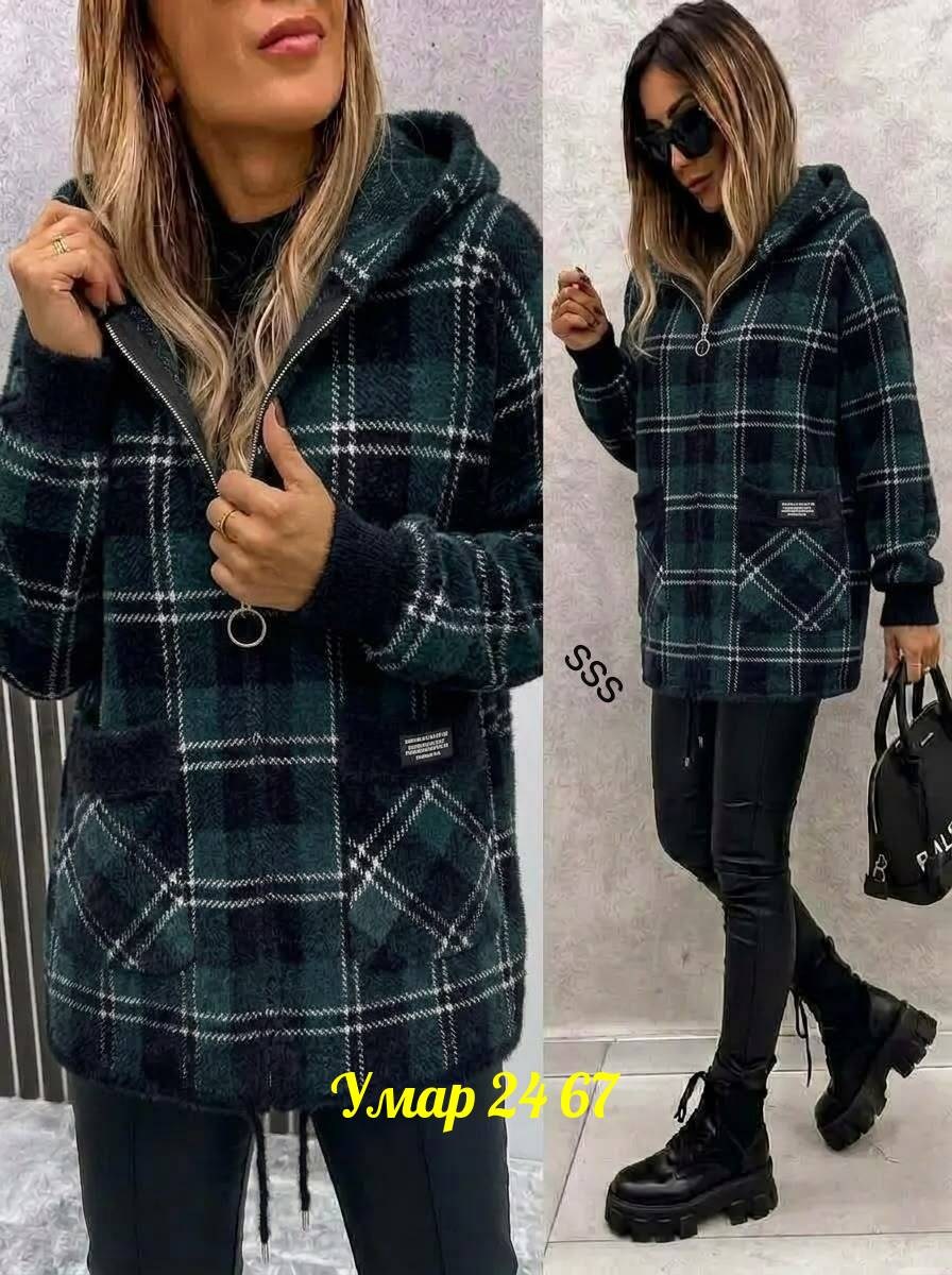 куртка женская,рубашка теплая в клетку с капюшоном,женская кофта,рубашка с капюшоном,рубашка теплая
