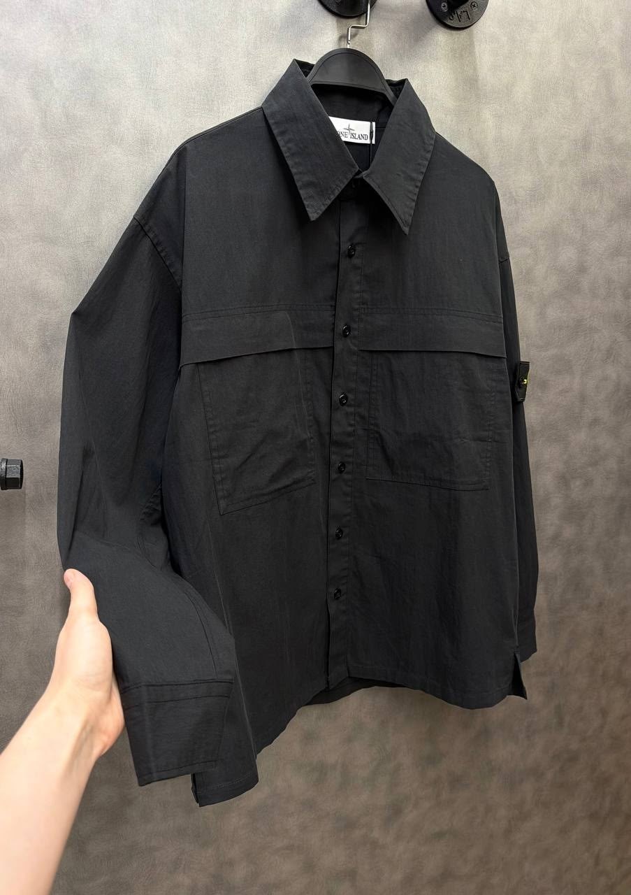 рубашка stone island,куртка-рубашка паракадут tela stone island черный,рубашка стон айленд,куртка stone island мужская