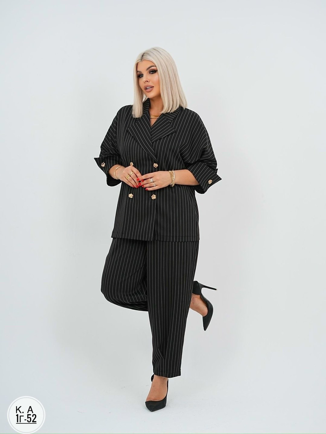 брючный костюм michel chic 1386/1 черный полоска,брючный костюм мишель шик арт: 1386/1 черный, полоска,костюм брючный 1386-1 черный + полоска michel chic,костюм брючный больших размеров в полоску,брюч