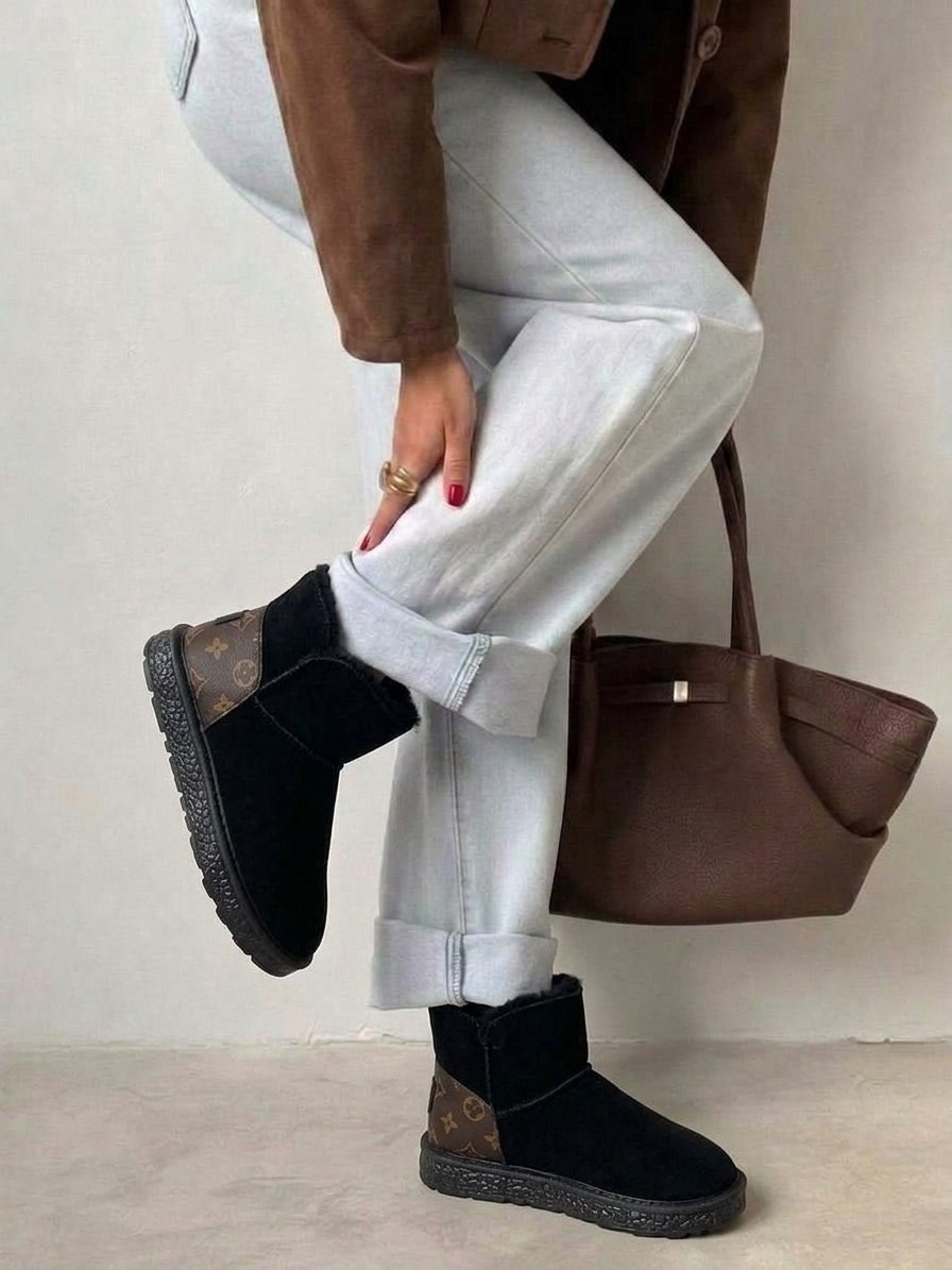 женские угги ugg,короткие угги из натуральной кожи с меховой опушкой бежевые obba,женские угги,угги с мехом на платформе,