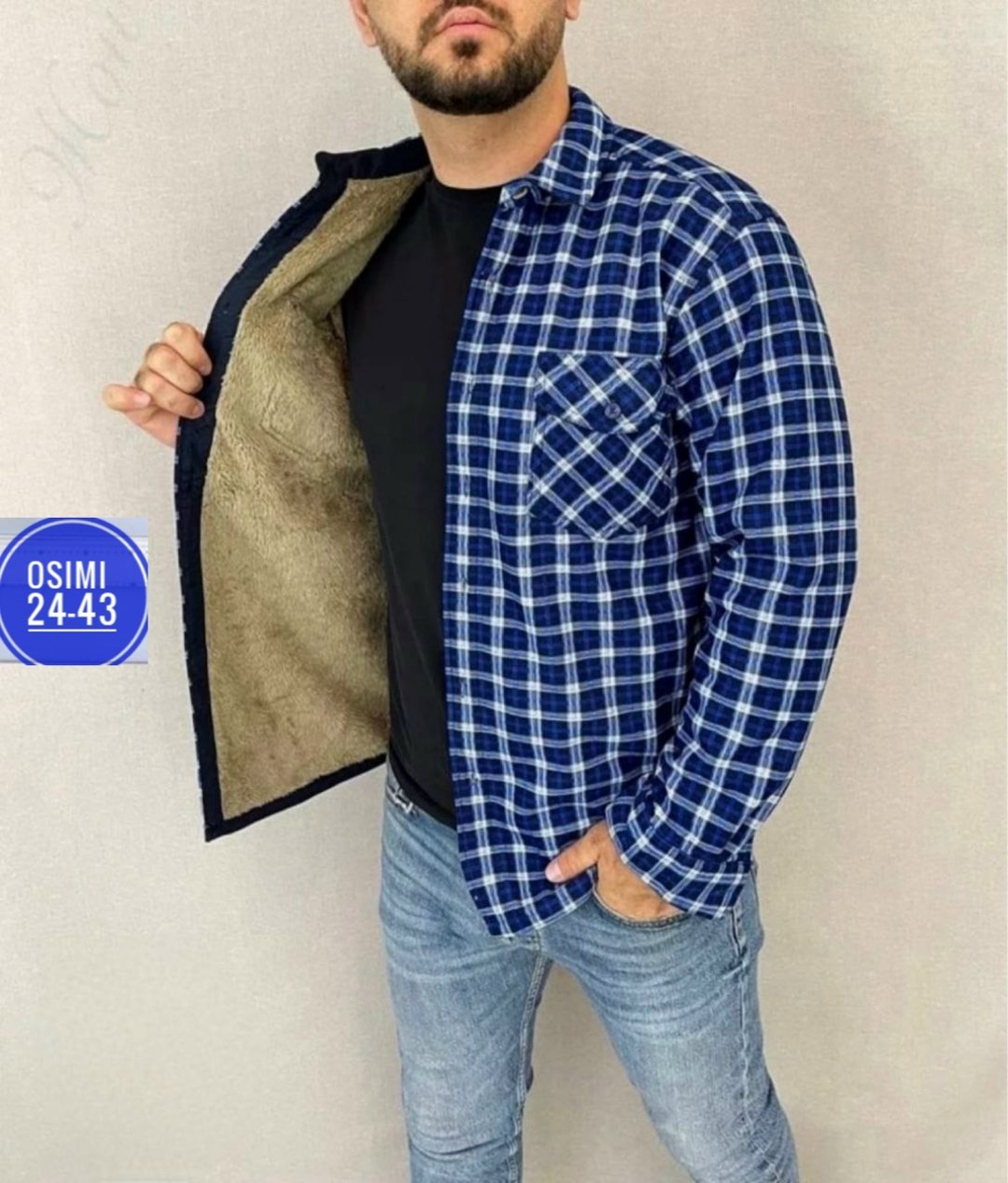 рубашка теплая на флисе,рубашка на меху,рубашка в клетку теплая h&h fashion,рубашка мужская утепленная,мужская клетчатая рубашка