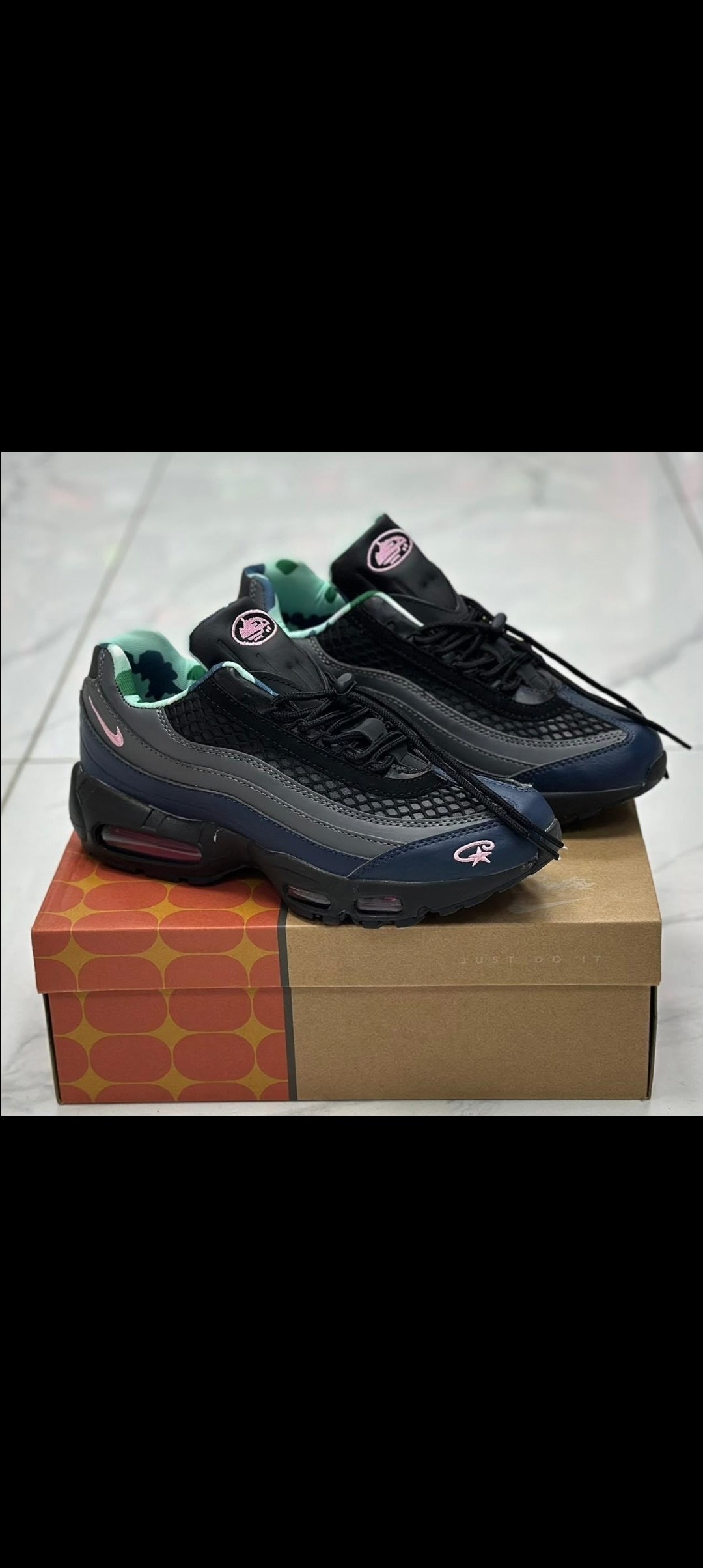 мужской кроссовки,nike air max 95 corteiz,nike air max 95,кроссовки синие,кроссовки nike air max 95