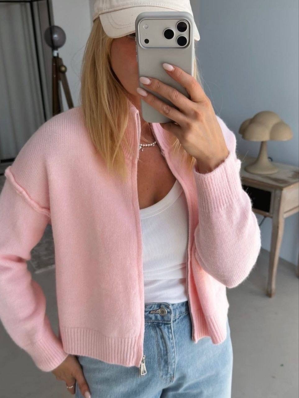 укороченная куртка-бомбер flores в снегу crush cashmere цвет snow,вязаный кардиган,женская кофта,кардиган,кофта короткая
