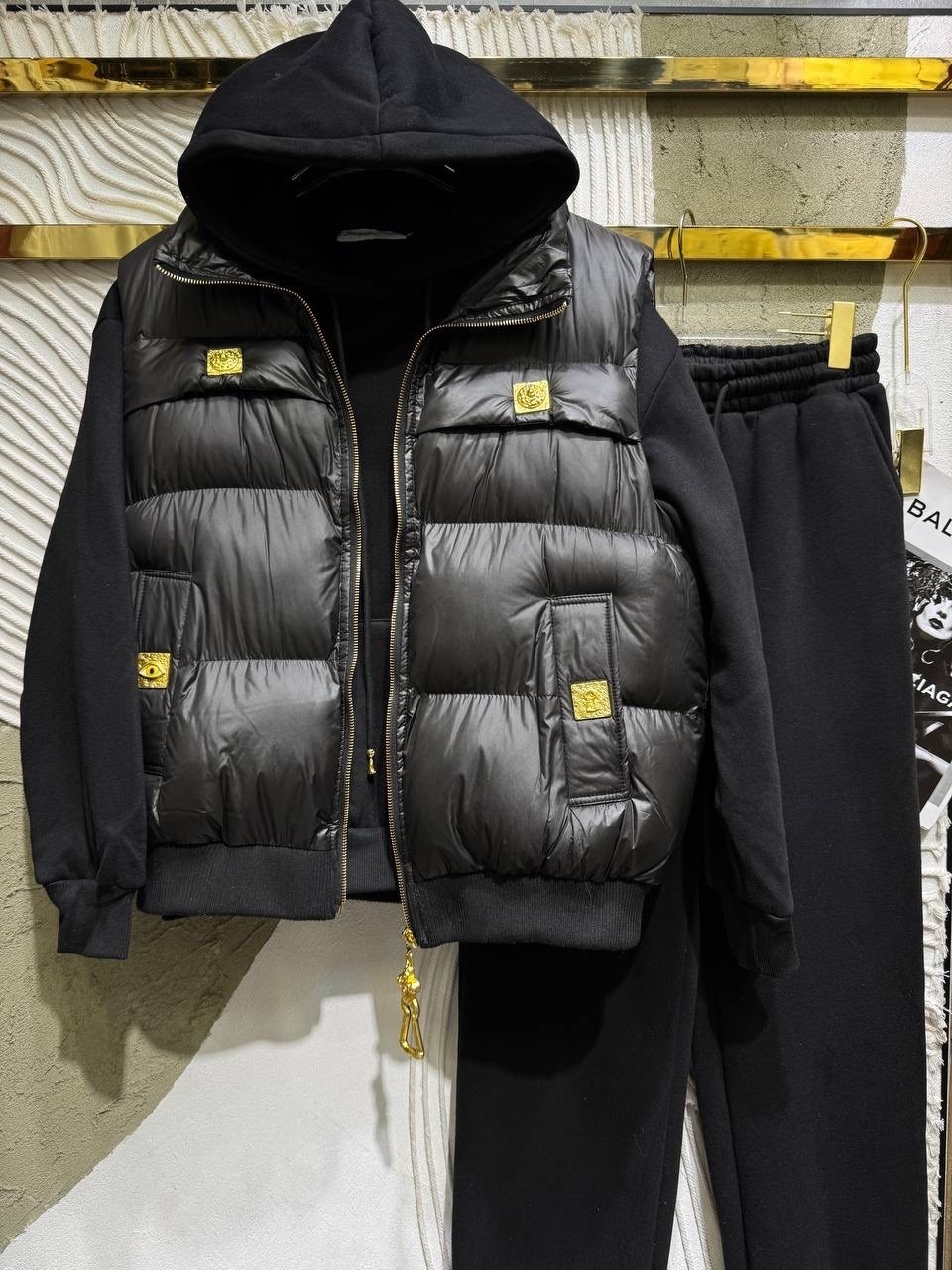 костюм тройка с курткой black&brand,стильные костюмы,костюм тройка женский,костюм с курткой,жилетка женская