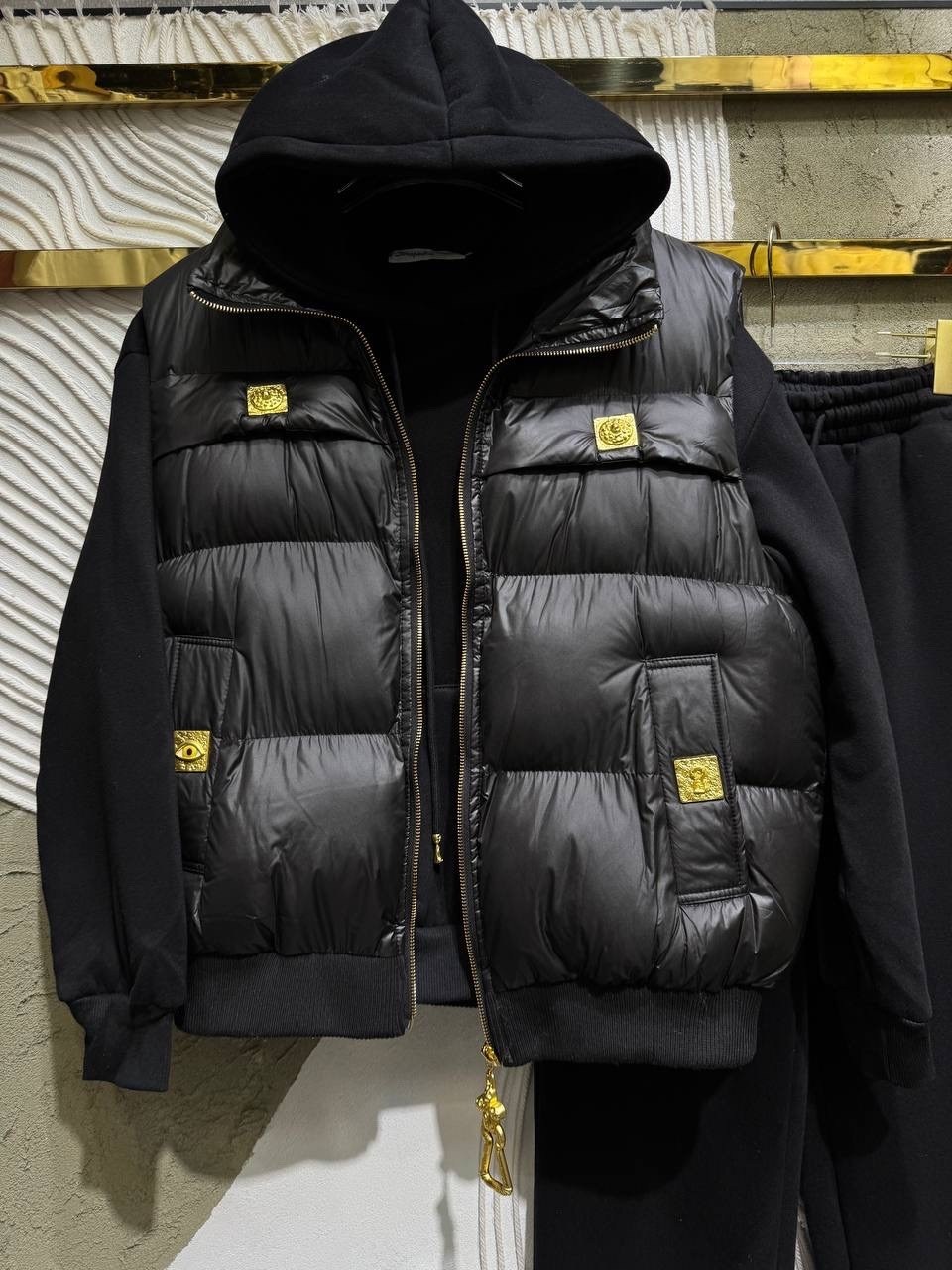 костюм тройка с курткой black&brand,стильные костюмы,костюм тройка женский,костюм с курткой,жилетка женская