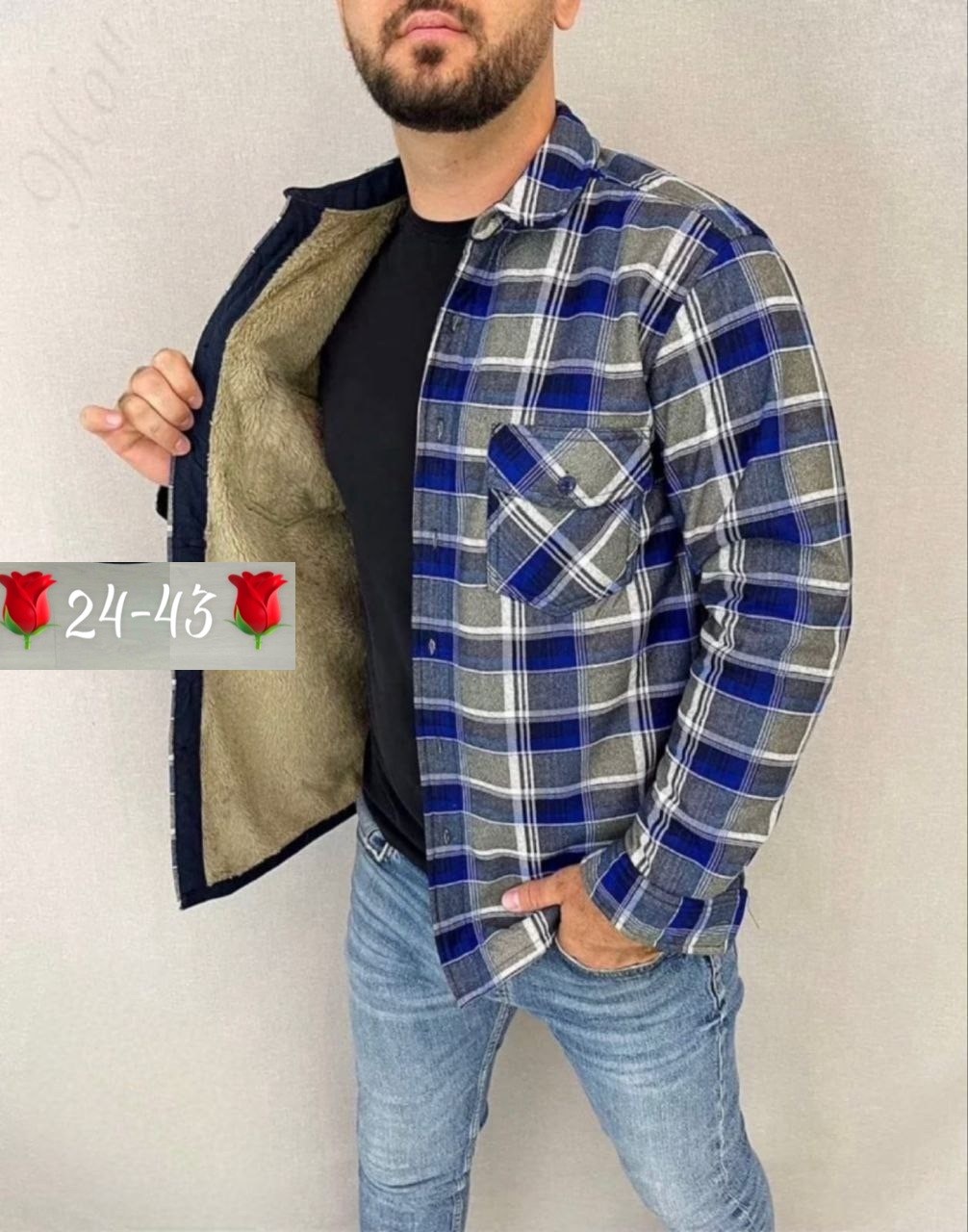 рубашка теплая на флисе,рубашка на меху,рубашка в клетку теплая h&h fashion,рубашка мужская утепленная,мужская клетчатая рубашка
