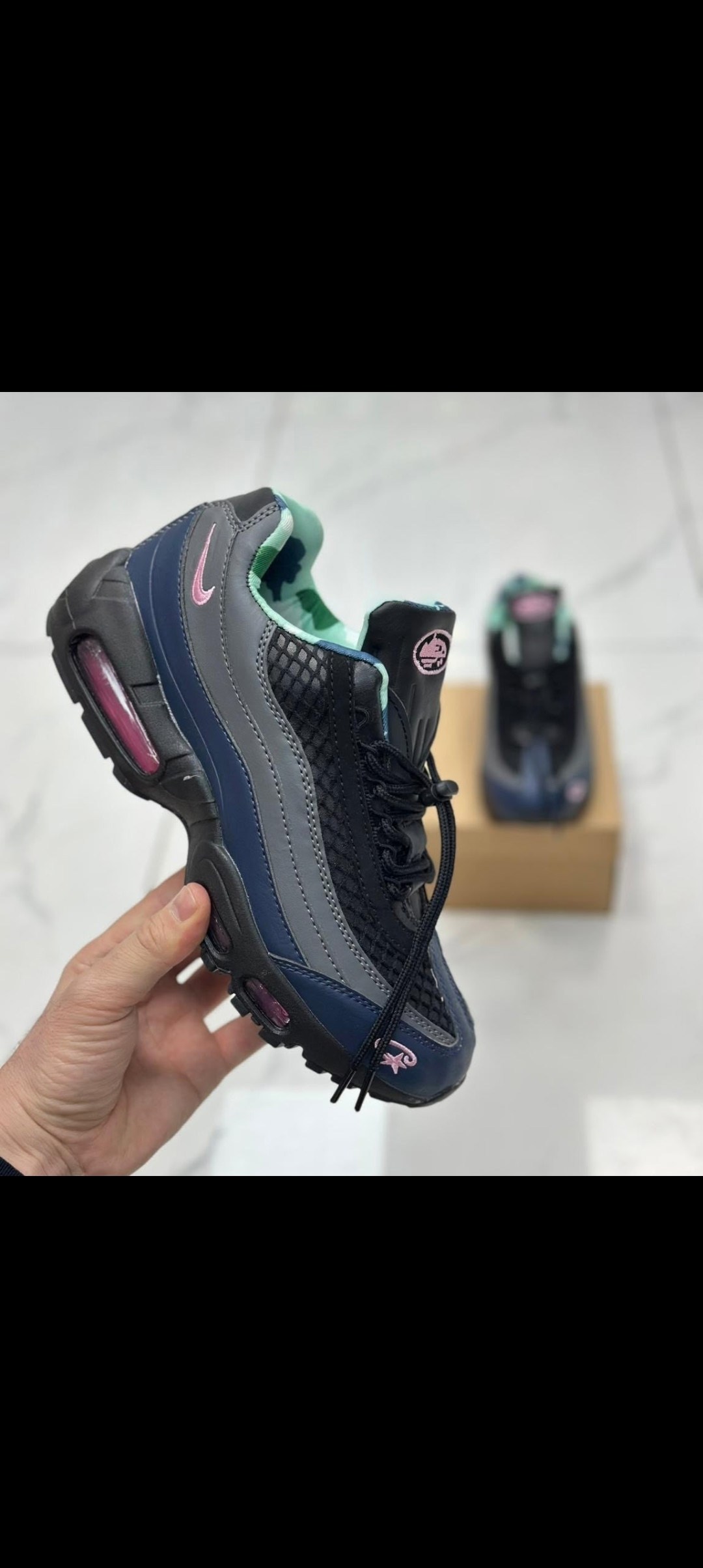 мужской кроссовки,nike air max 95 corteiz,nike air max 95,кроссовки синие,кроссовки nike air max 95