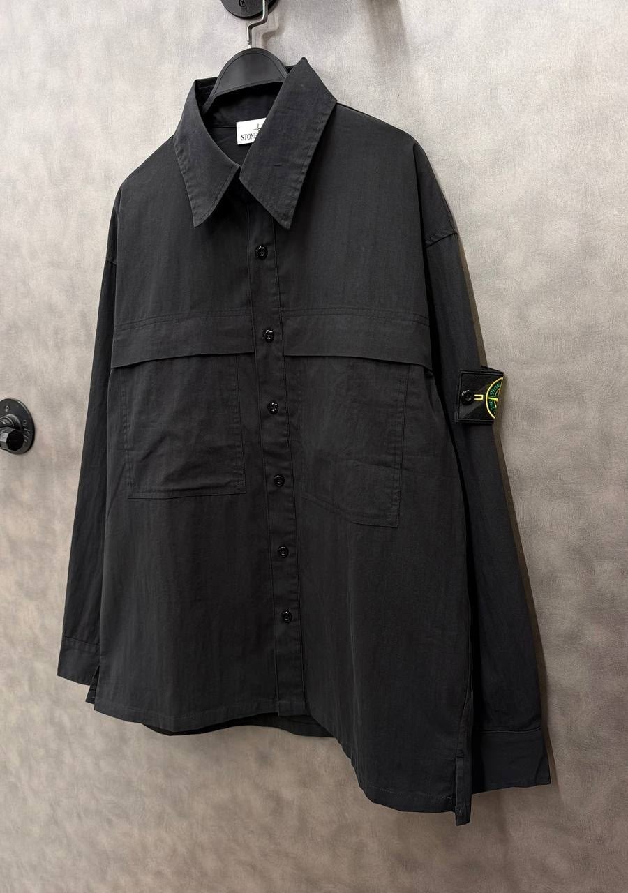 рубашка stone island,куртка-рубашка паракадут tela stone island черный,рубашка стон айленд,куртка stone island мужская
