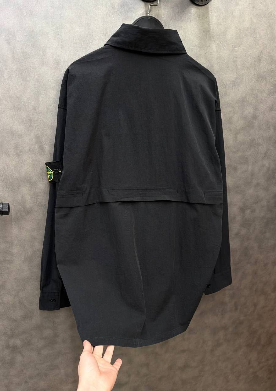 рубашка stone island,куртка-рубашка паракадут tela stone island черный,рубашка стон айленд,куртка stone island мужская