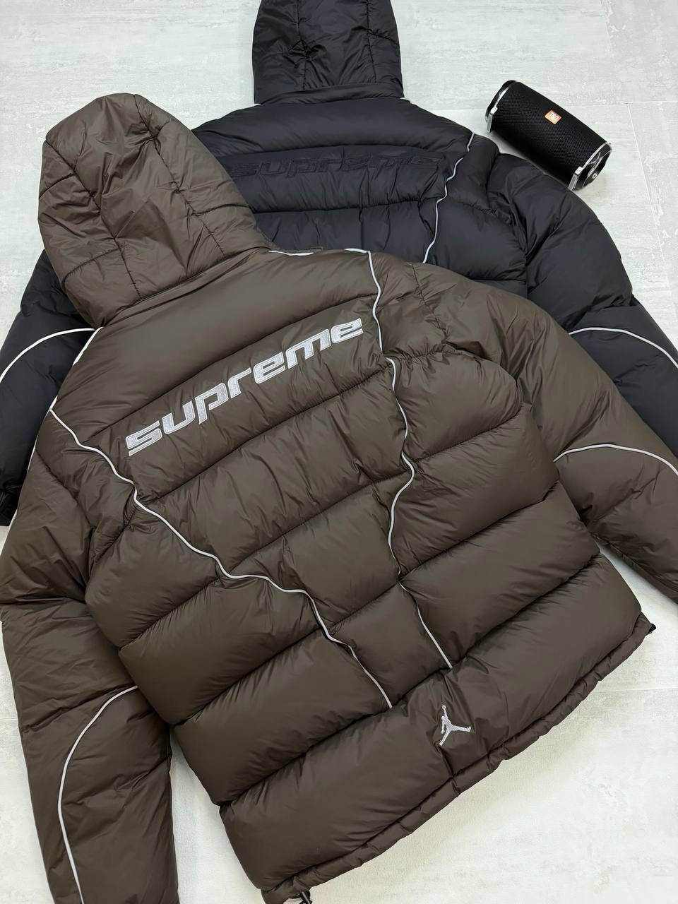 пуховик jordan x supreme,пуховик supreme,пуховик двухсторонний,пуховик supreme x jordan collaboration синий,куртка зимняя supreme x jordan exclusive