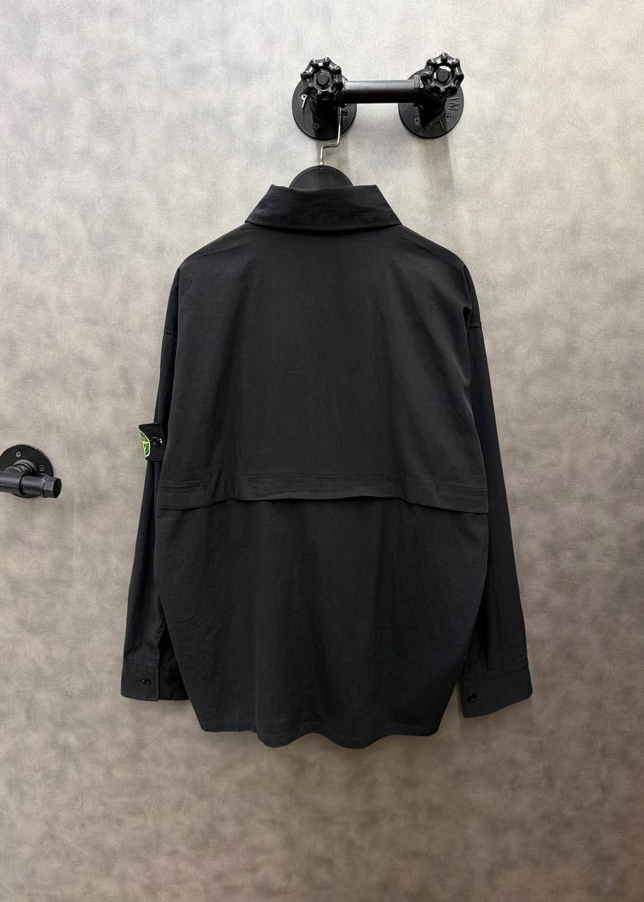 рубашка stone island,куртка-рубашка паракадут tela stone island черный,рубашка стон айленд,куртка stone island мужская