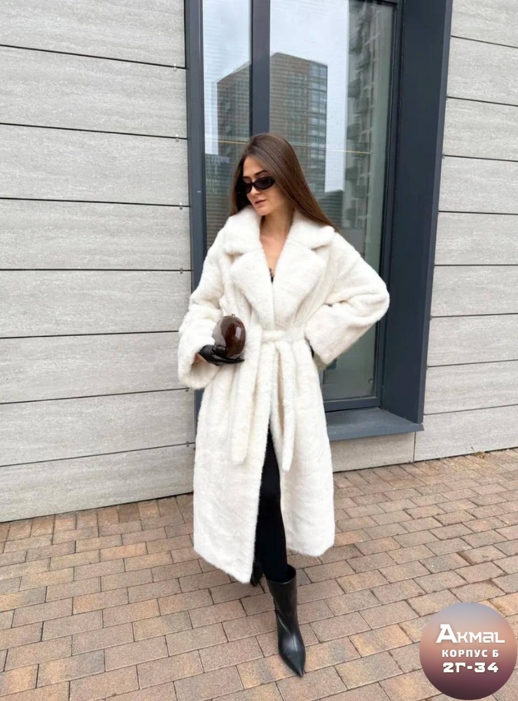 шуба искусственная экошуба длинная aimi fashion,шуба из эко меха под норку,шуба искусственная экошуба удлиненная aimi fashion цвет белый молочный,эко шуба,шуба из искусственной норки
