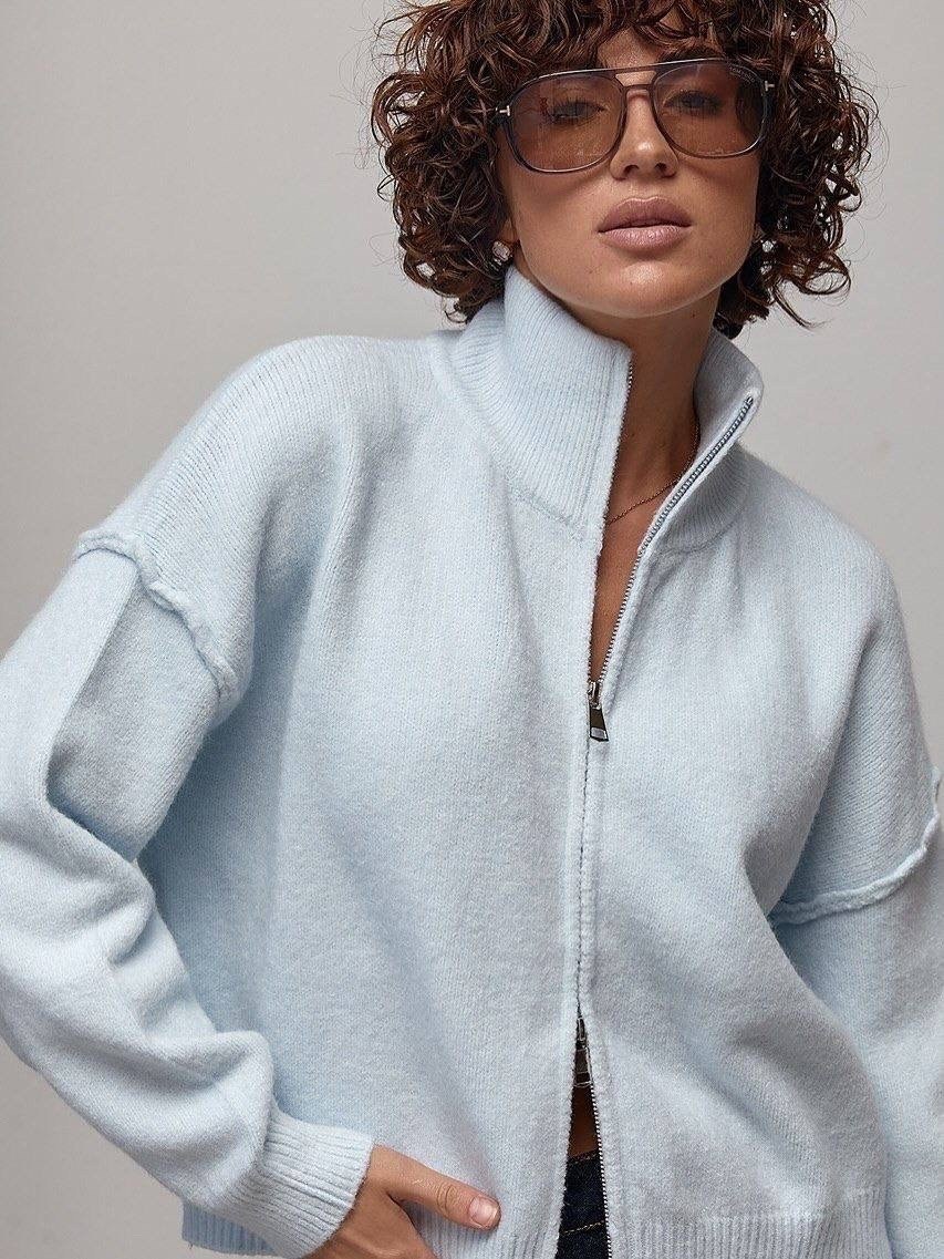 укороченная куртка-бомбер flores в снегу crush cashmere цвет snow,вязаный кардиган,женская кофта,кардиган,кофта короткая
