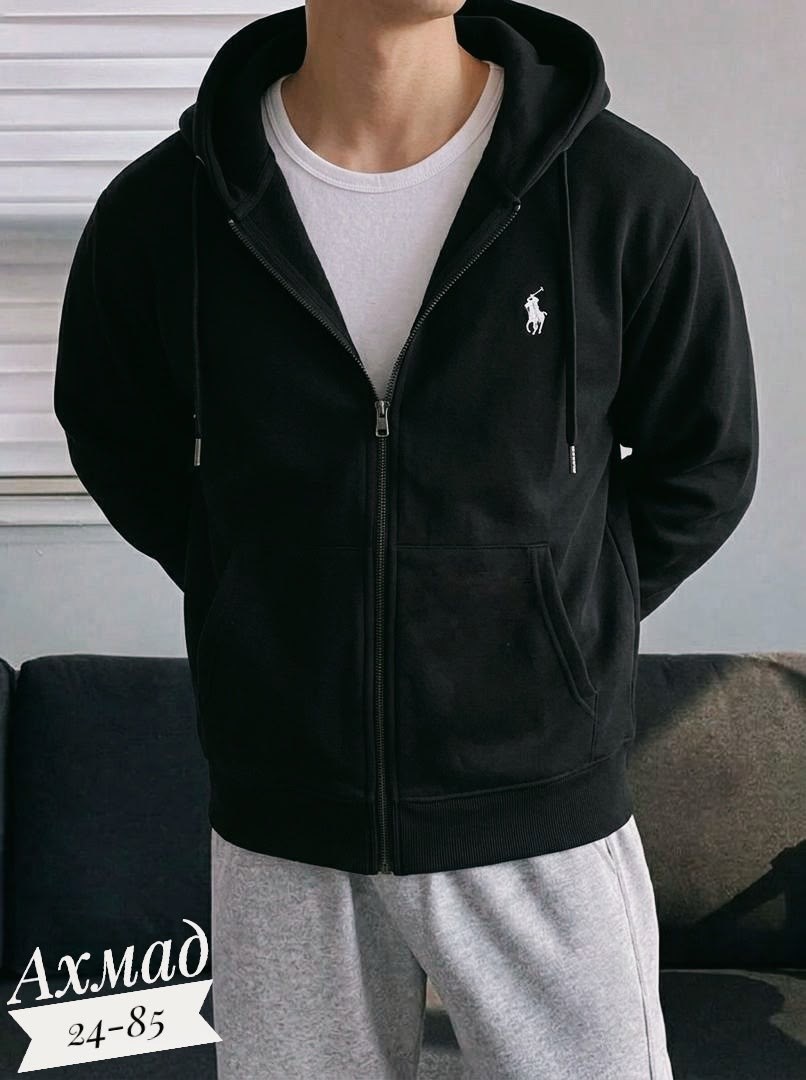 толстовка мужская,polo ralph lauren black full zip hoodie,мужская мода,polo ralph lauren zip hoodie black,толстовка с капюшоном