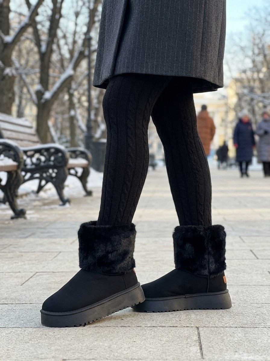 женские угги ugg,короткие угги из натуральной кожи с меховой опушкой бежевые obba,женские угги,угги с мехом на платформе,