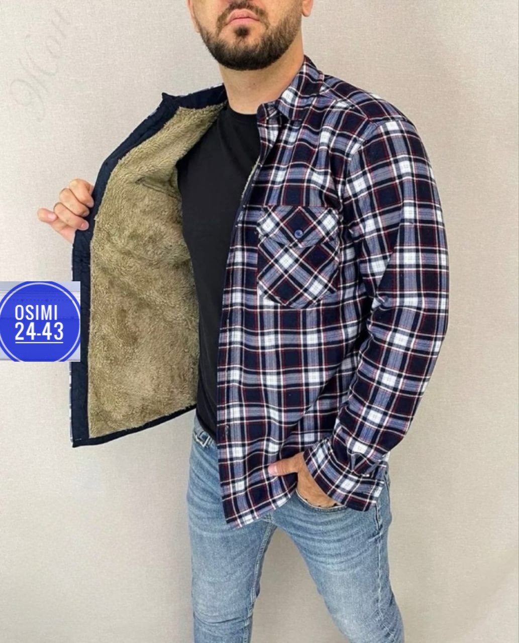 рубашка теплая на флисе,рубашка на меху,рубашка в клетку теплая h&h fashion,рубашка мужская утепленная,мужская клетчатая рубашка
