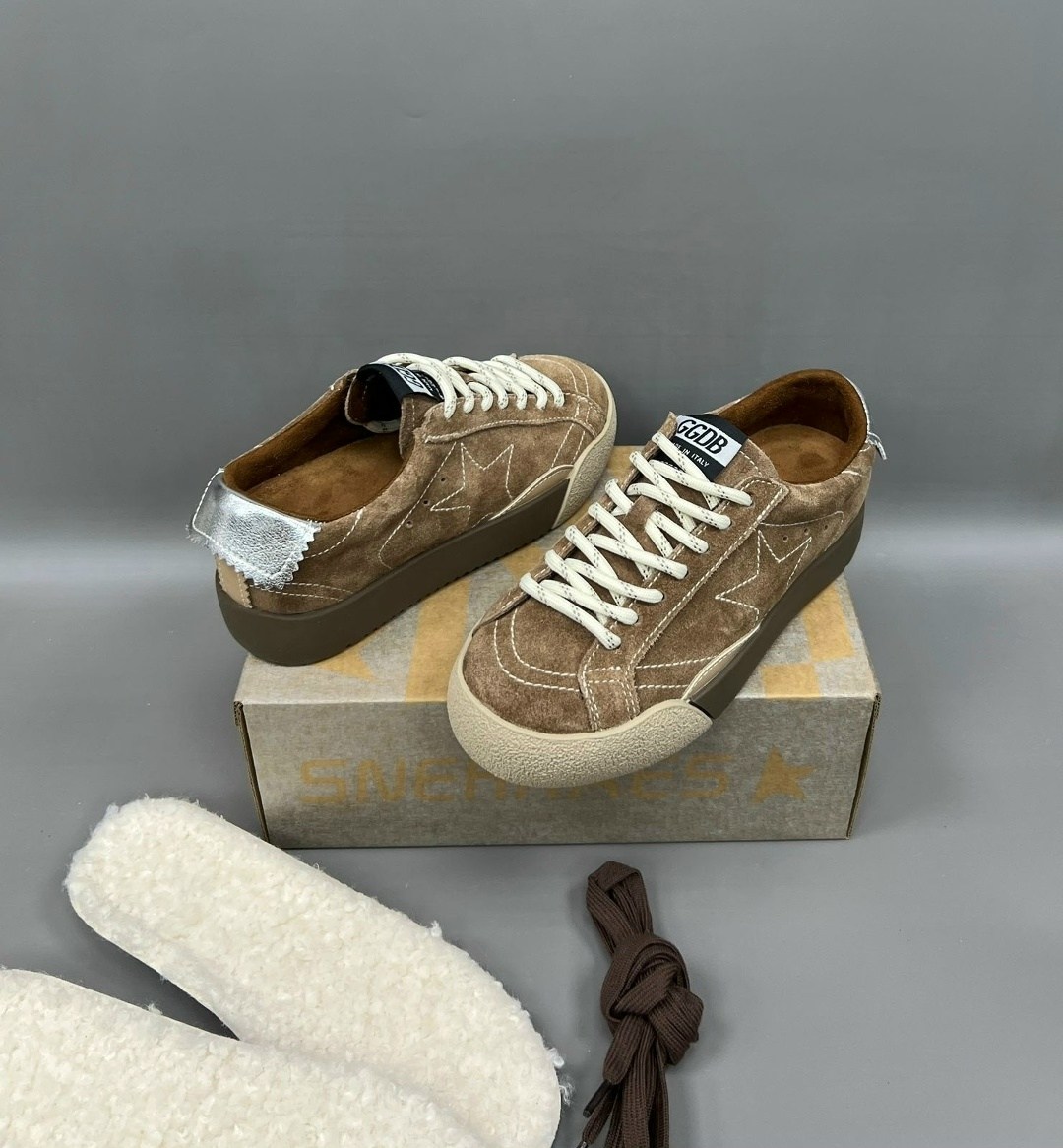 кеды golden goose женские,кроссовки golden goose hi star из замши коричневый,кроссовки golden goose,кроссовки премиум качество,кеды golden goose