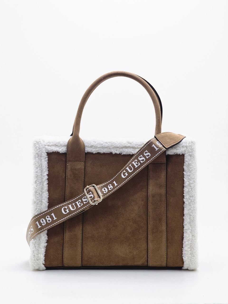 сумка женская guess,сумка женская guess коричневая с меховой отделкой,сумка женская с мехом guess,сумка guess,сумка женская guess тоут
