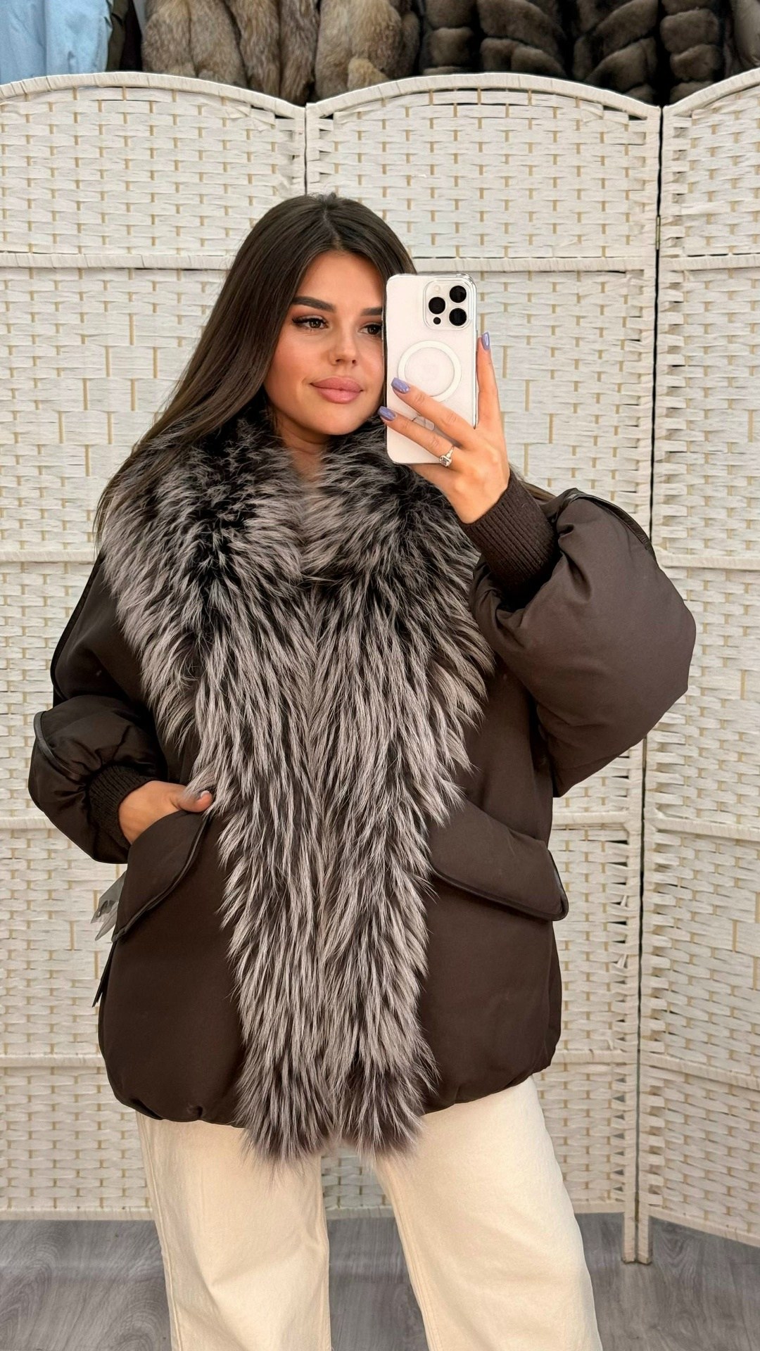 куртка - пуховик с мехом чернобурки city furs,зимние куртки,пуховики с мехом,зимняя куртка оверсайз,зимняя куртка с мехом