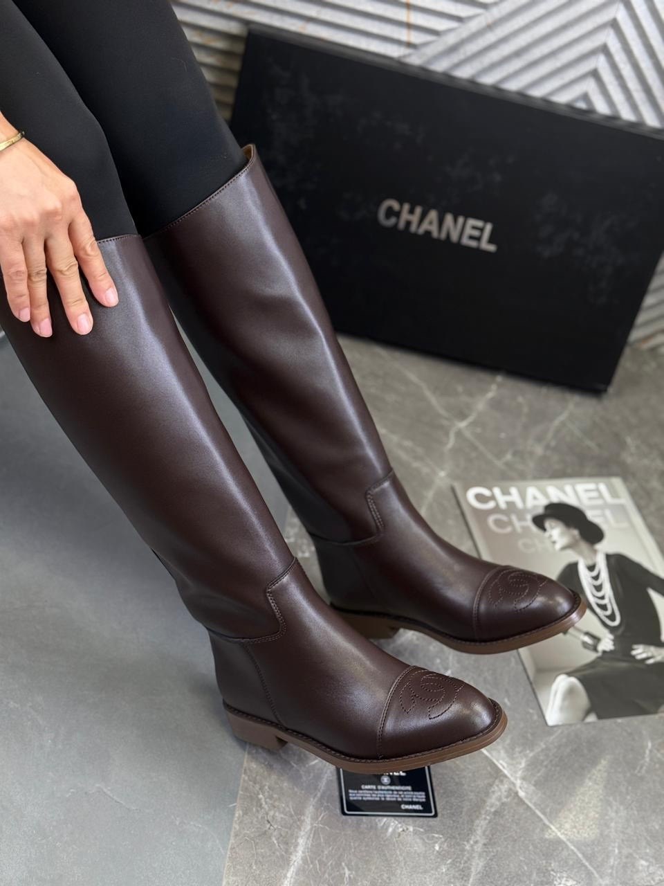сапоги chanel,сапоги,женские сапоги,кожаные сапоги,сапоги высокие