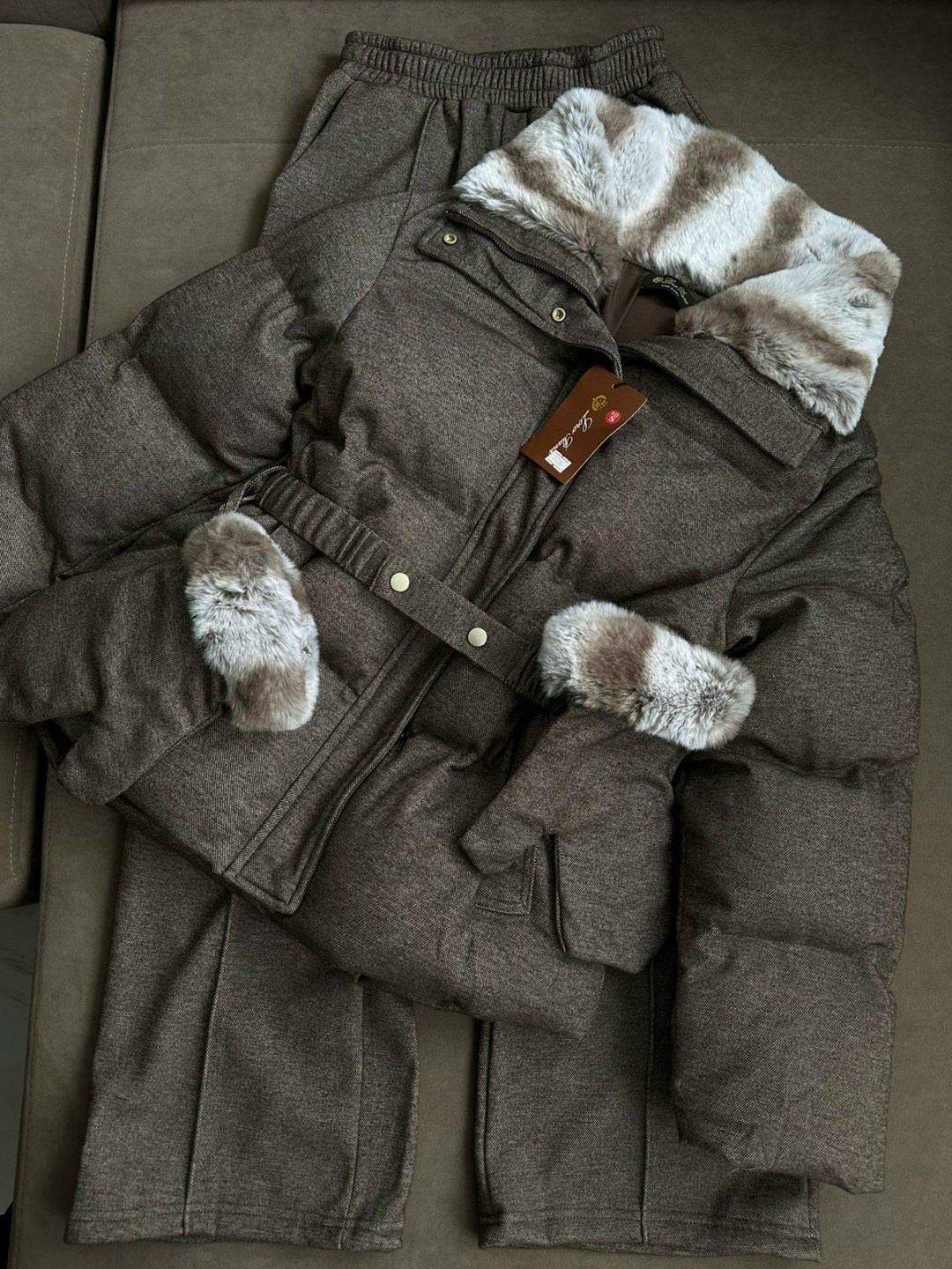 костюм loro piana серый,костюм зимний,теплая куртка,костюм тройка на флисе,женский костюм тройка