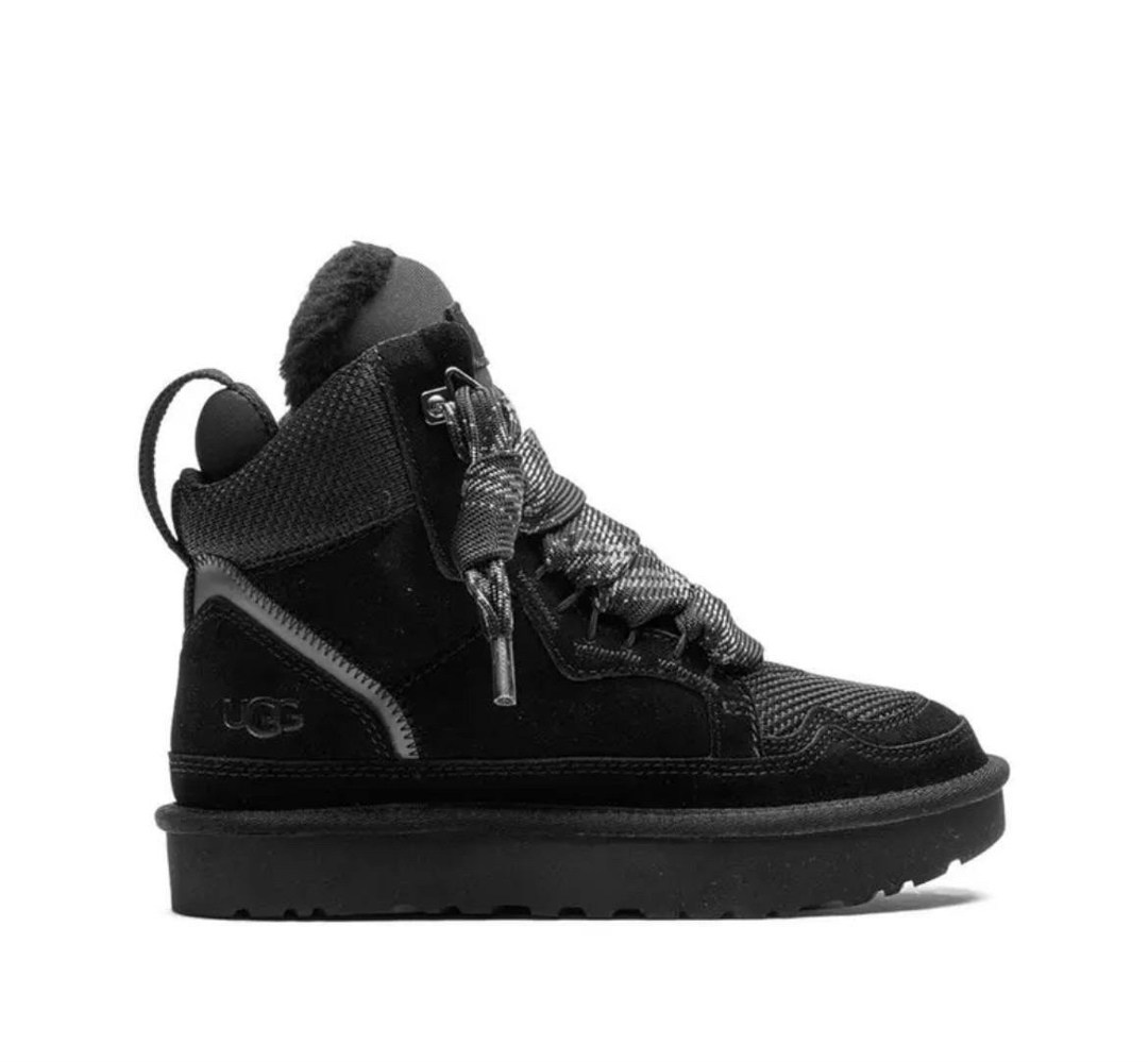 кроссовки highmel на шнуровке ugg черный,кроссовки ugg,черные кроссовки,замшевые кроссовки,