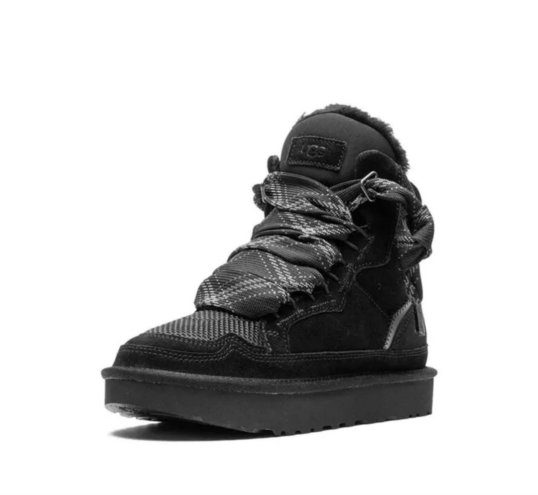 кроссовки highmel на шнуровке ugg черный,кроссовки ugg,черные кроссовки,замшевые кроссовки,