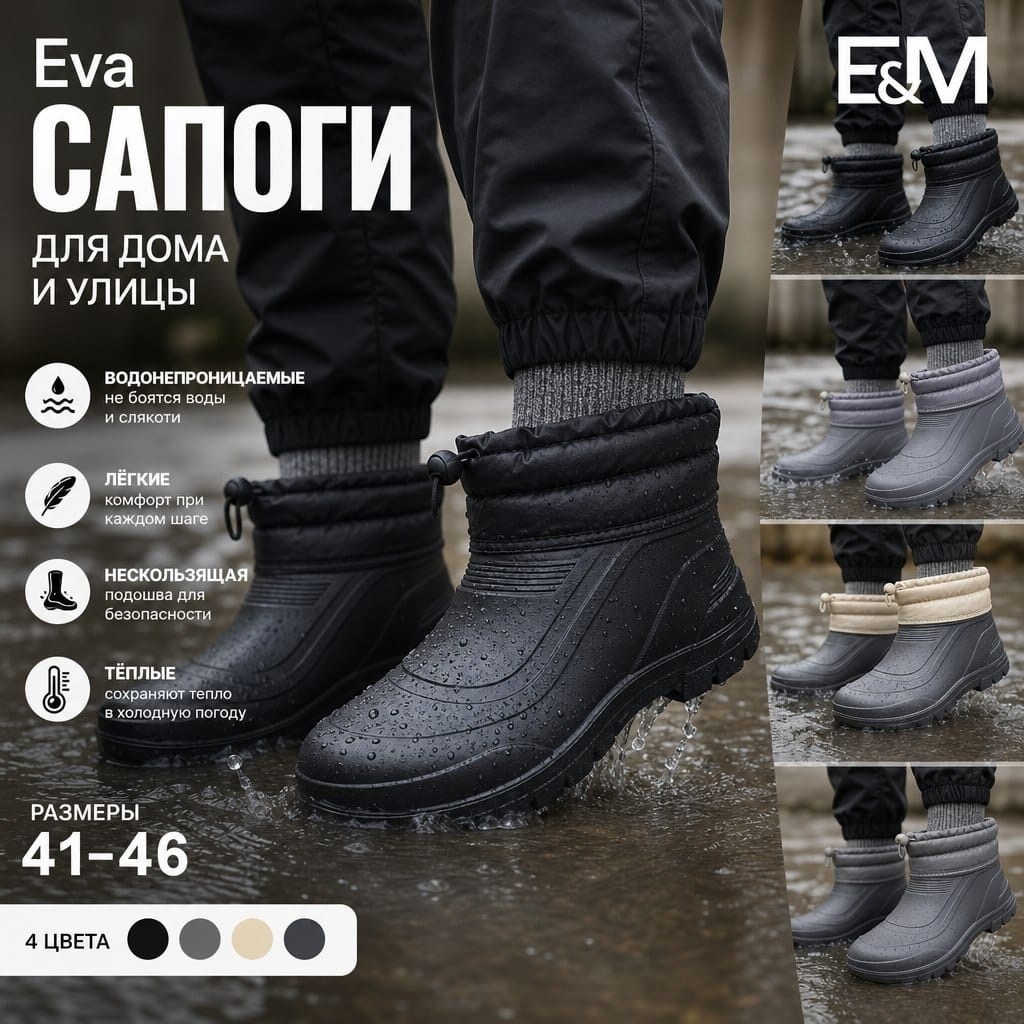 ,галоши step утеплённые универсальные,галоши мужские с надставкой утепленные,мужские галоши,галоши утепленные