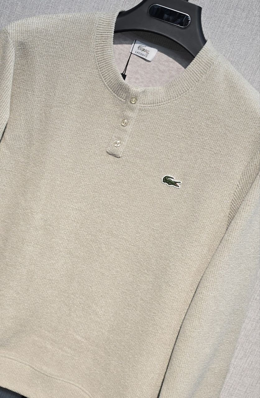 бежевый джемпер,кофта с воротником,свитер джемпер,свитер lacoste,бежевый свитер