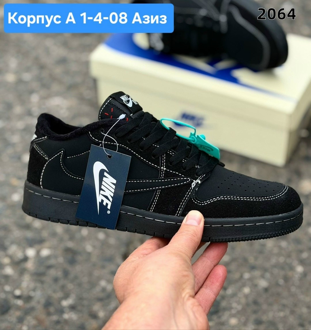 кроссовки унисекс,мужские кроссовки,кроссовки,nike air jordan 1 low travis scott black phantom,кроссовки черный