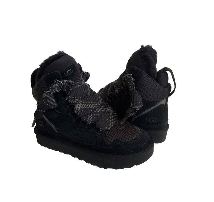 кроссовки highmel на шнуровке ugg черный,кроссовки ugg,черные кроссовки,замшевые кроссовки,