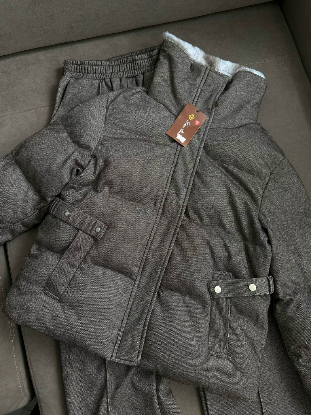 костюм loro piana серый,костюм зимний,теплая куртка,костюм тройка на флисе,женский костюм тройка