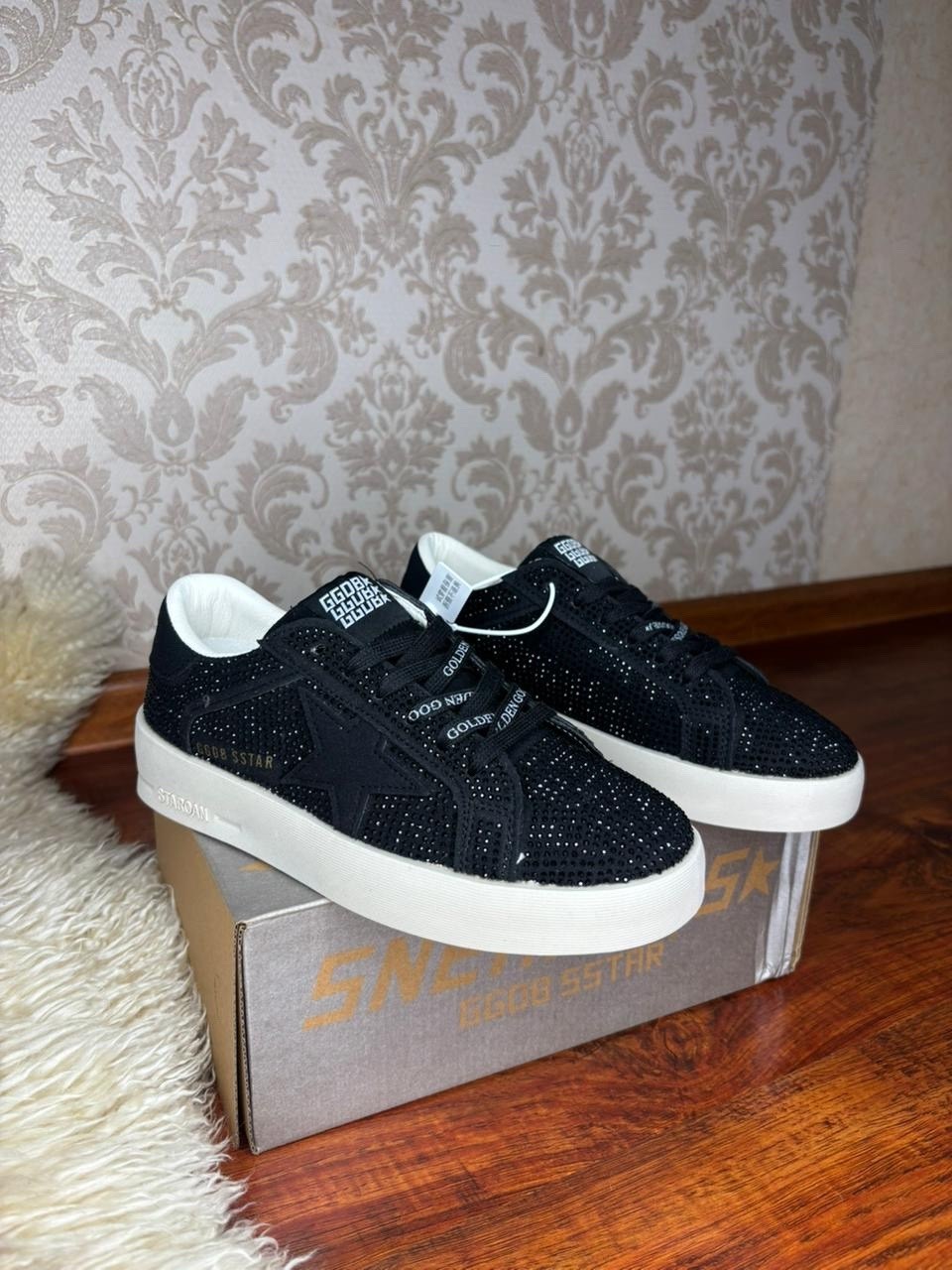 кеды hi star с блестками golden goose черный,кеды super-star с блестками golden goose черный,,женские низкие кеды super-star с блестками golden goose, цвет black,golden goose black glitter hi sta