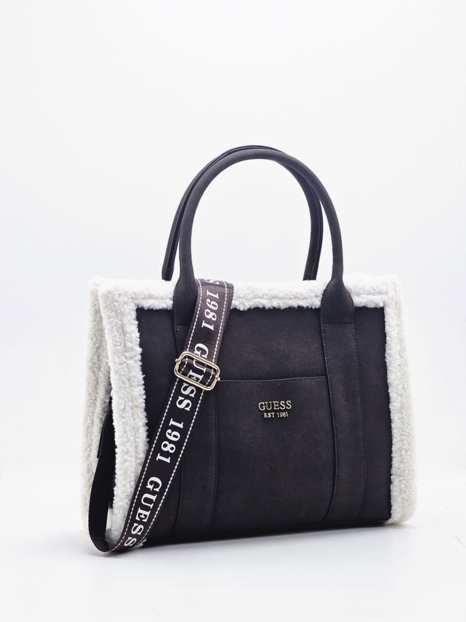 сумка женская guess,сумка женская guess коричневая с меховой отделкой,сумка женская с мехом guess,сумка guess,сумка женская guess тоут