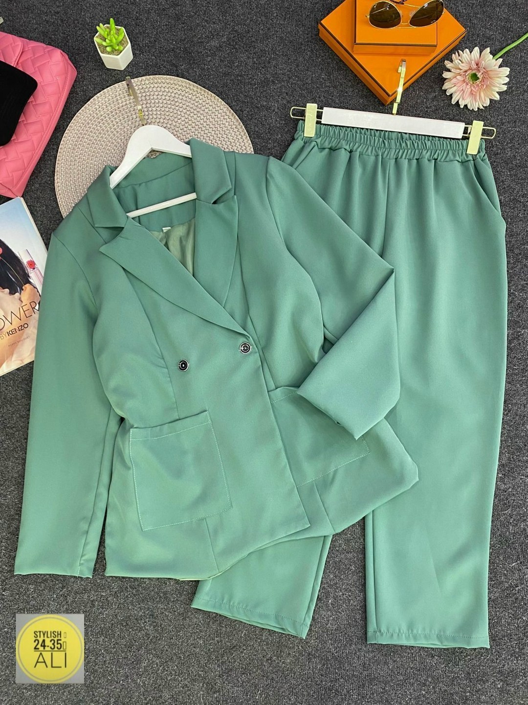 брючный костюм женский деловой,брючный костюм angelina 540 зеленый,женские брючные костюмы,брючной костюм,брючный костюм t&n 7018 фисташка-белый