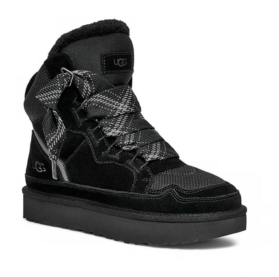 кроссовки highmel на шнуровке ugg черный,кроссовки ugg,черные кроссовки,замшевые кроссовки,