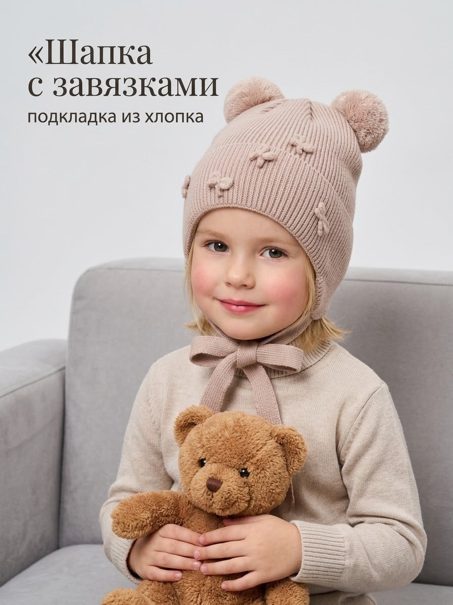 шапка с завязками,шапка с завязками для девочки,шапка для детей,детская шапочка,детская шапка