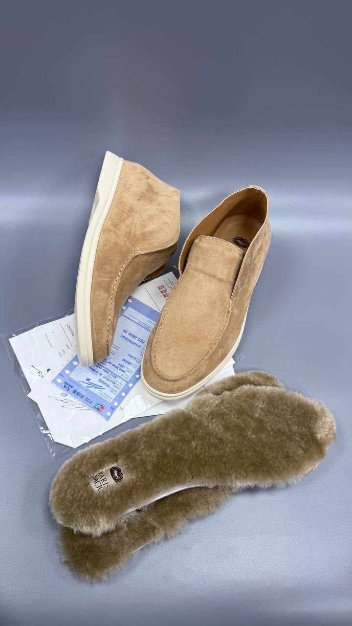 лоферы loro piana open walk с мехом женские,замшевые лоферы loro piana,лоферы loro piana,лоферы лоро пиана женские с мехом,мужские зимние лоферы loro piana светло-коричневые замшевые