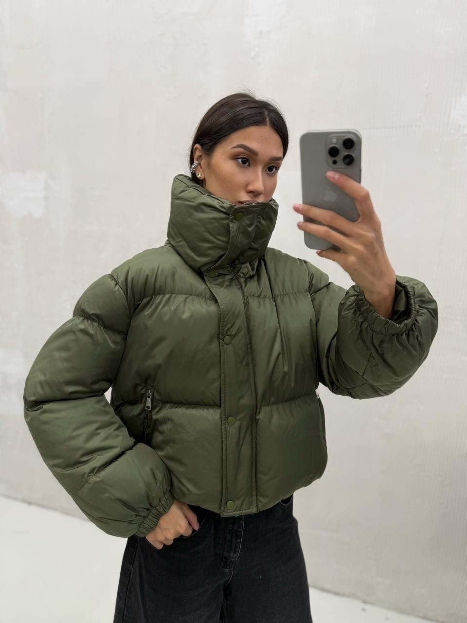 пуховик объемный укороченный 12 storeez,пуховик повседневный,куртка,пуховик куртка,куртка короткая