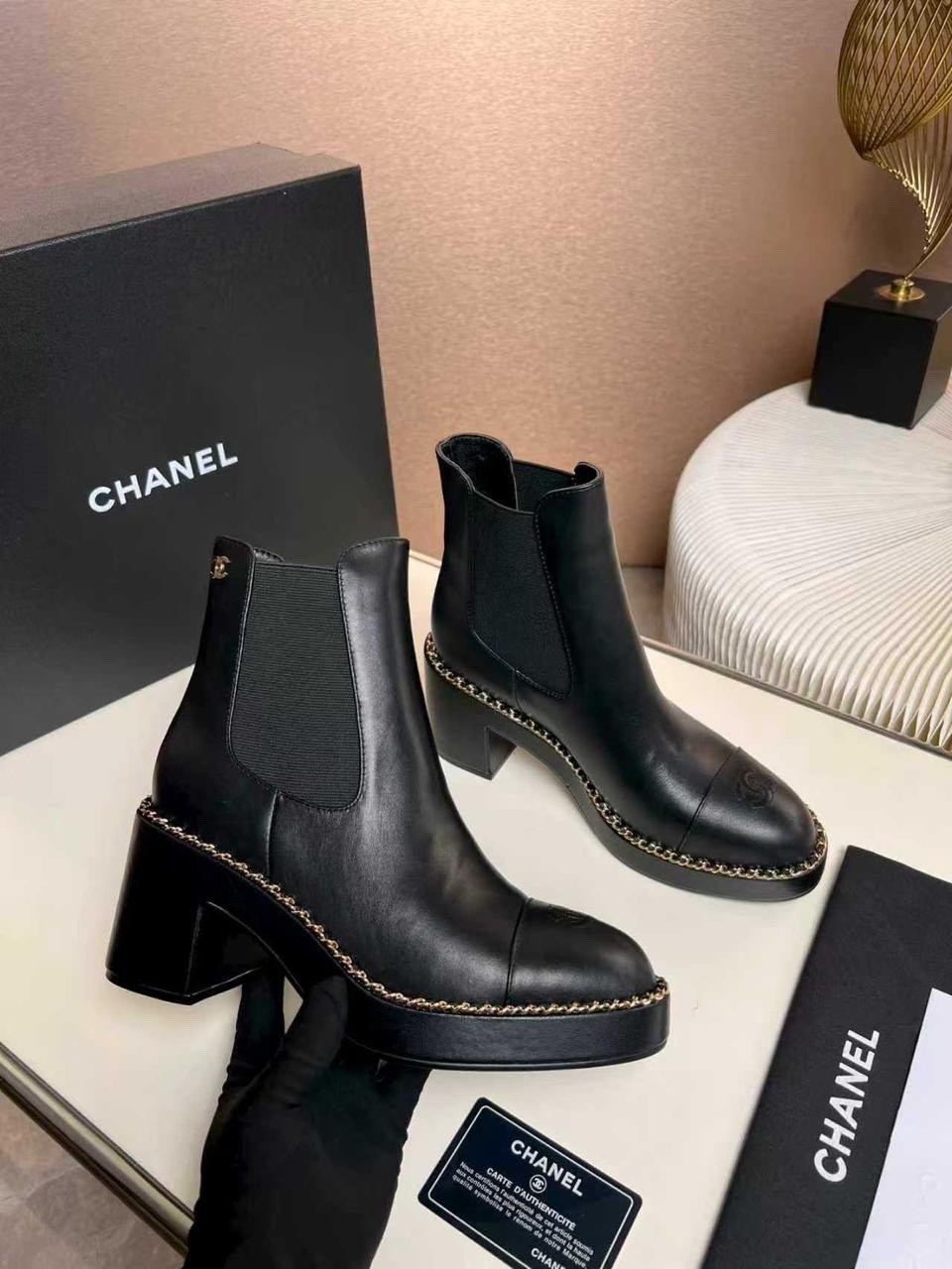 сапоги chanel,ботинки chanel,ботильоны chanel,демисезонные женские ботинки в стиле chanel,ботильоны женские chanel