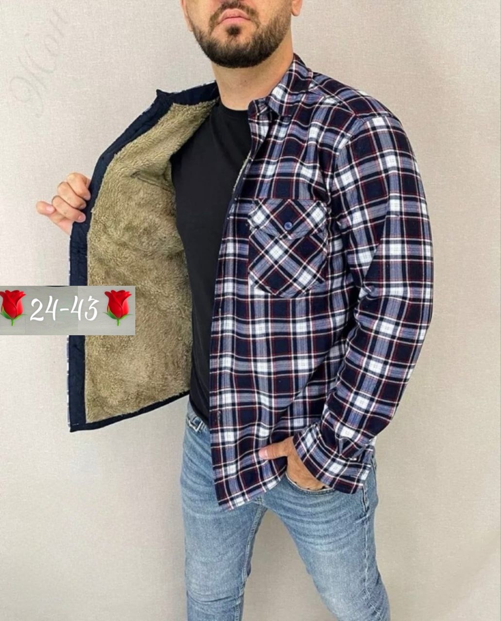 рубашка теплая на флисе,рубашка на меху,рубашка в клетку теплая h&h fashion,рубашка мужская утепленная,мужская клетчатая рубашка